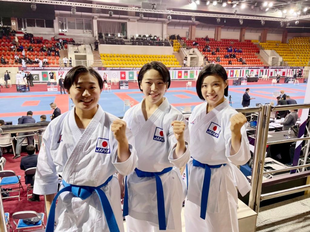 Japan women's kata team at the 2021 AKF Senior Championships